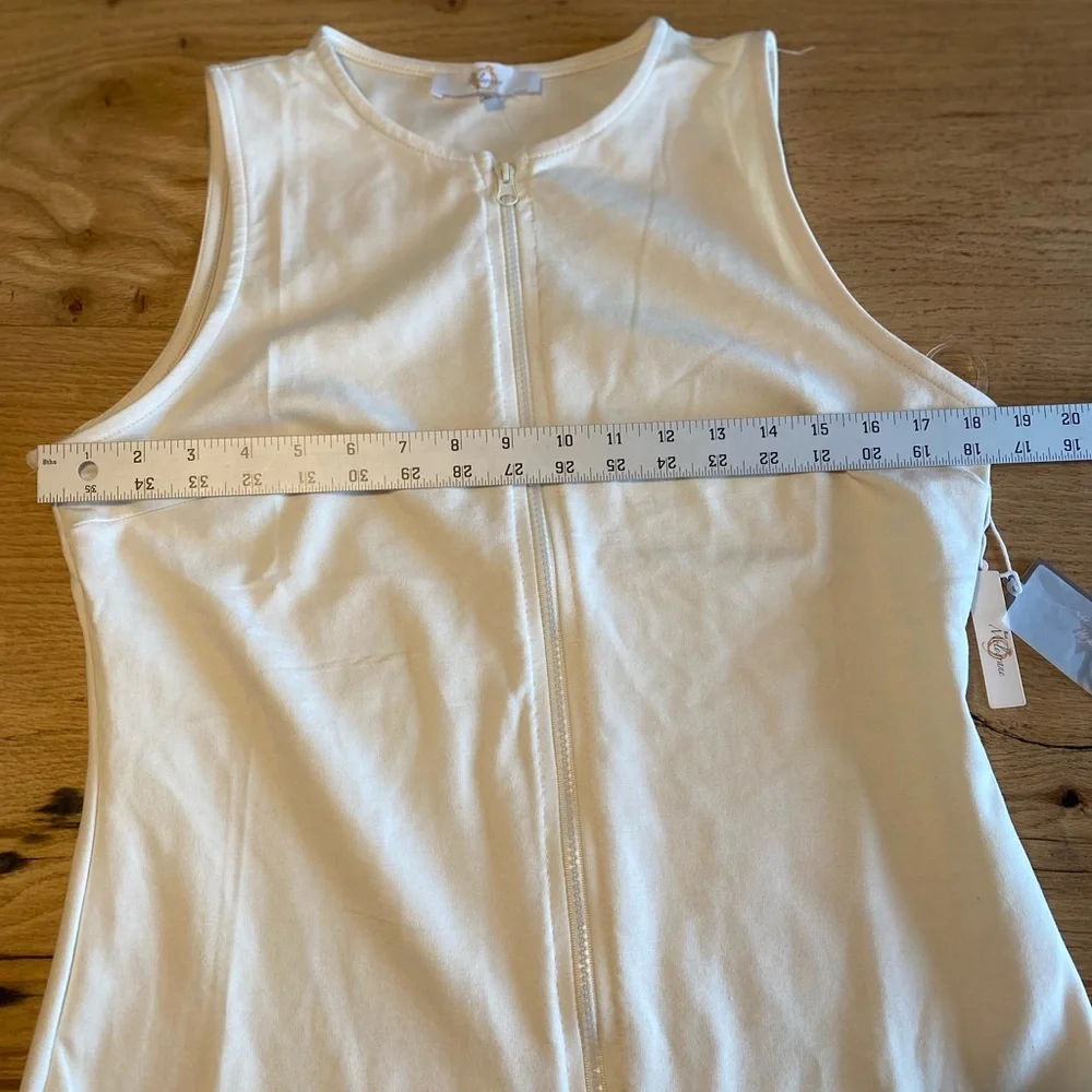 Melograno Full Zip Sleeveless Tunic‎ Top Ivory Women’s XL NWT